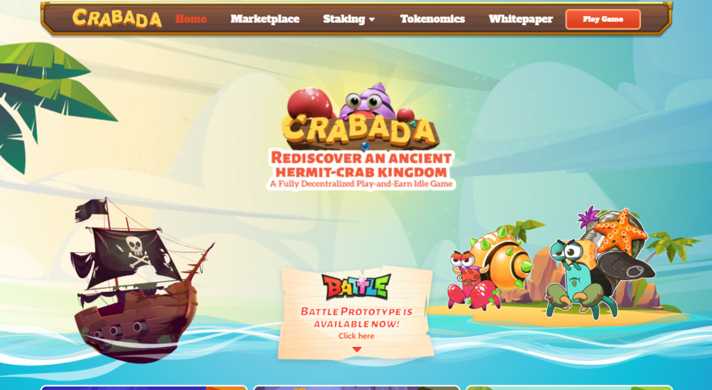 Crabada公式サイトトップ