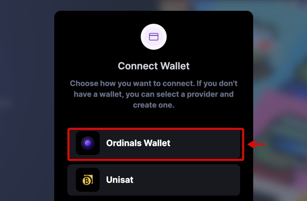 Ordinals-Walletのアカウント作成2