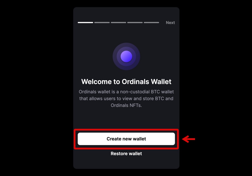 Ordinals-Walletのアカウント作成3